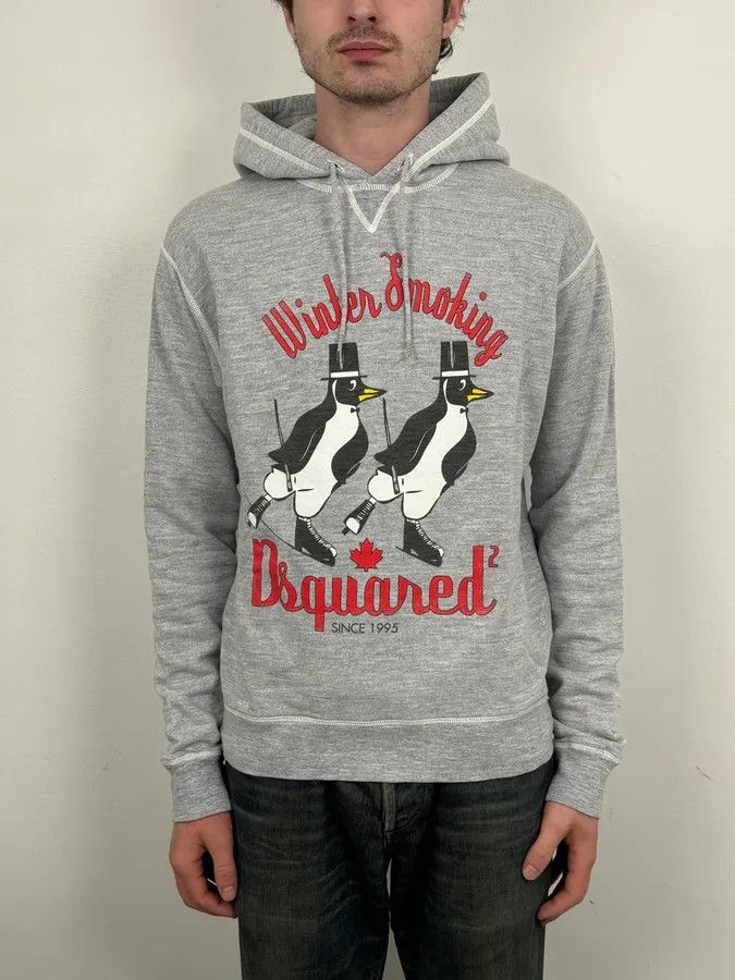 Dsquared2 FW2008 Dsquared2 Winter Smoking Grey Hoodie Size US S / EU 44-46 / 1 - 2 Thumbnail