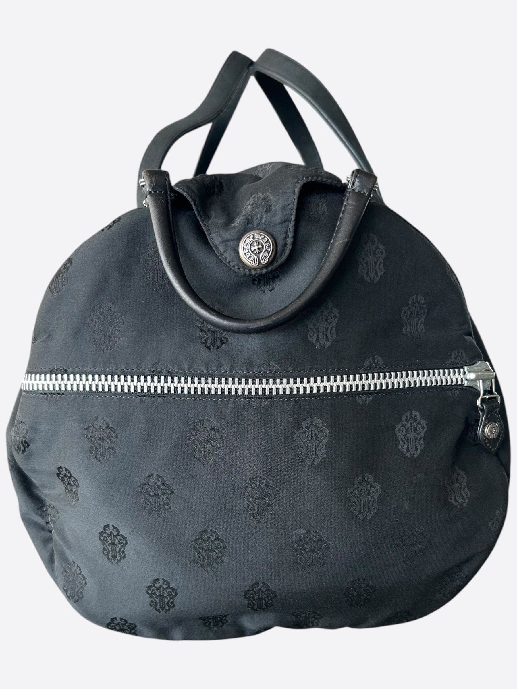Chrome Hearts Chrome Hearts Black Nylon & Leather Jacquard Duffel Bag Size ONE SIZE - 2 Thumbnail