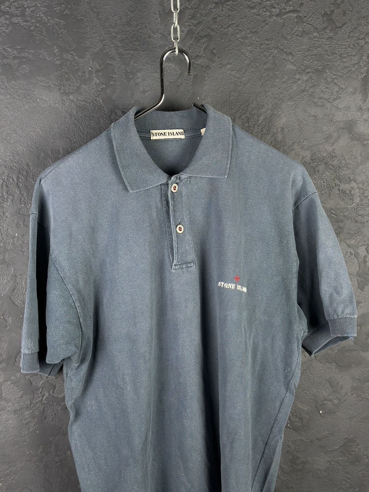 Stone Island × Vintage Stone Island 80's Marina Compass Vintage Cotton Polo Shirt Size US M / EU 48-50 / 2 - 2 Thumbnail