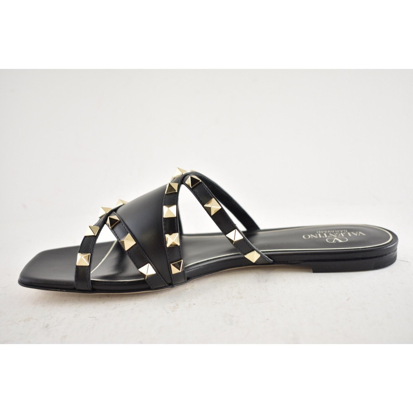 Valentino Valentino Rockstud Crisscross Strap Leather Black Slip On Size US 10 / IT 40 - 13 Thumbnail