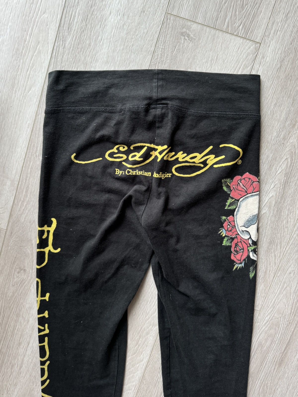 Christian Audigier × Ed Hardy × Vintage Ed Hardy by Christian Audigier Black Printed Leggings Size 25" / US 0 / IT 36 - 5 Thumbnail