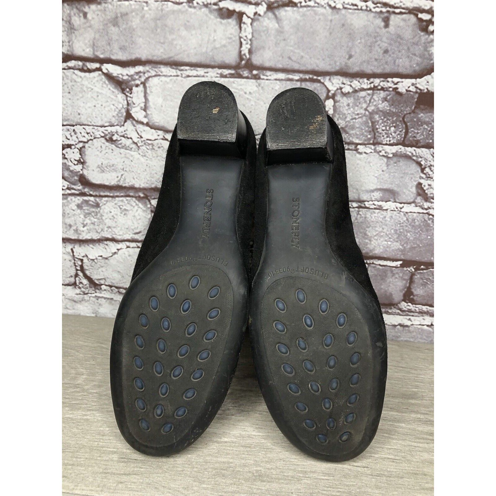 Other Stonefly Black Suede Leather Slip On Round Toe Dress Heels W Size US 8.5 / IT 38.5 - 17 Thumbnail