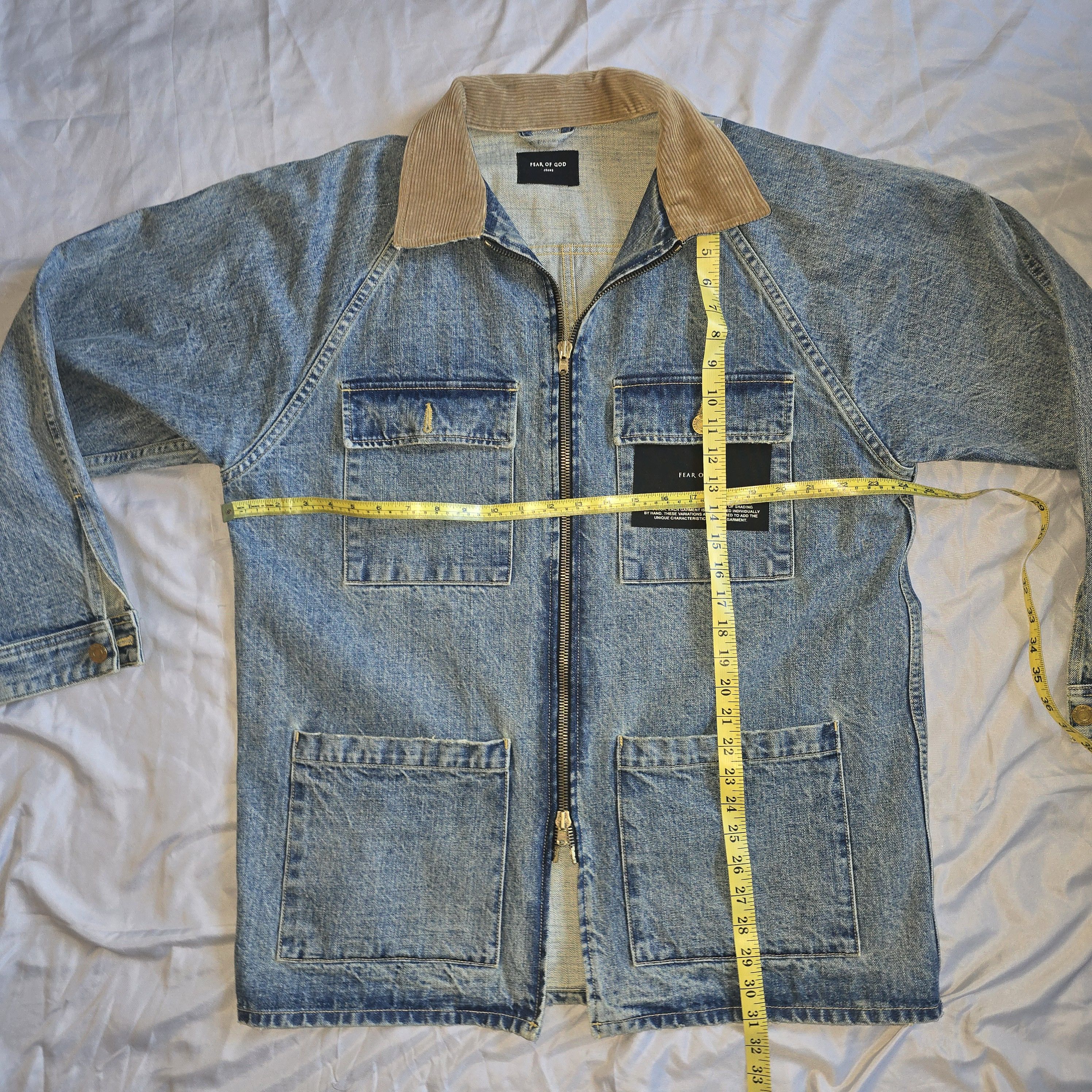Fear of God Fear of god Corduroy Collar Denim Long Jacket size L rare Size US L / EU 52-54 / 3 - 10 Thumbnail