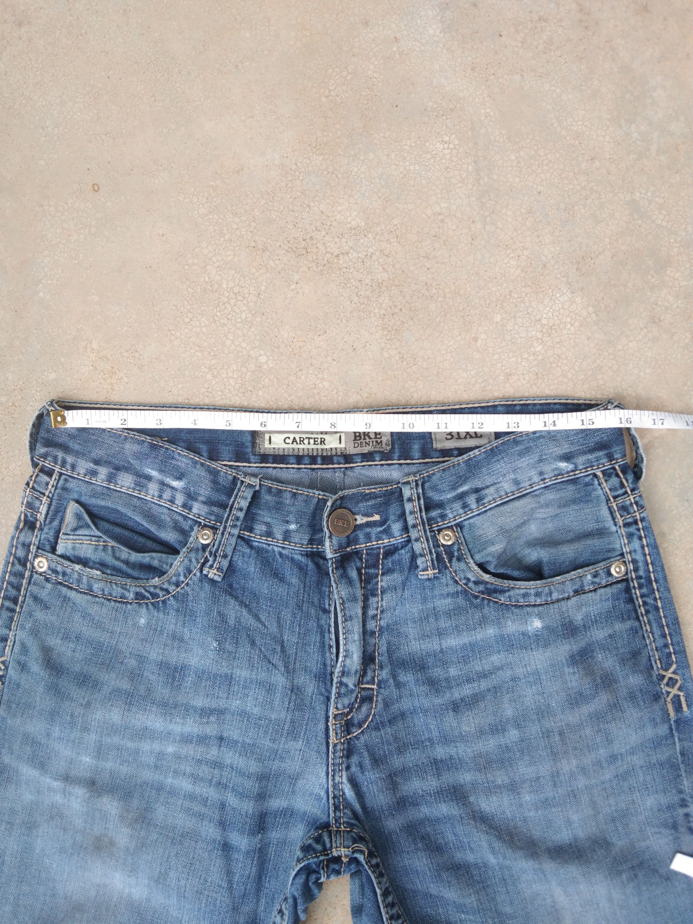 Jean Vintage BKE Denim Carter Boot Cut Distressed Jeans 31x35 Size US 31 - 6 Thumbnail