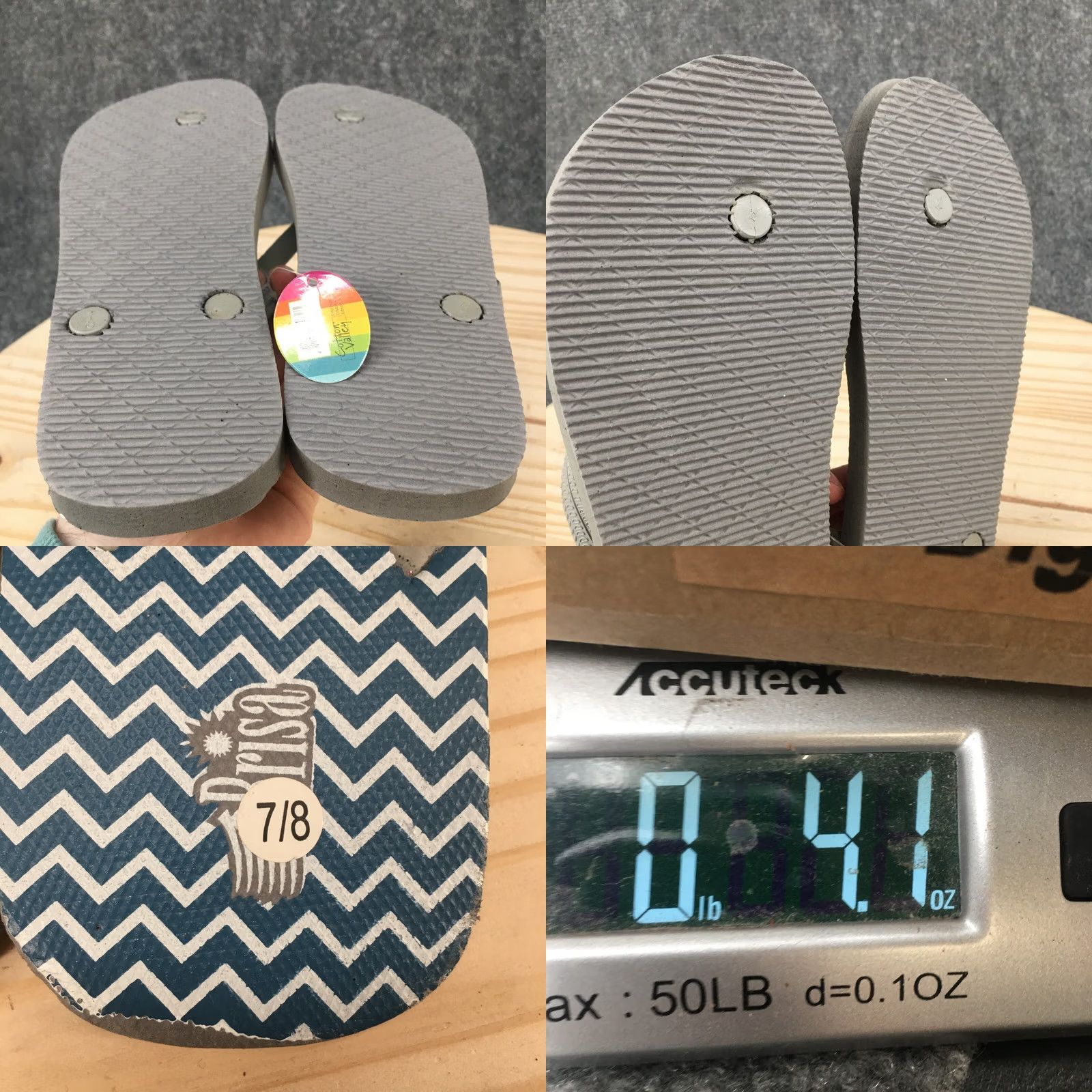 Vintage Brisa Flip Flop Mens Gray Sandals Flops Flats Slip Grey Beach Casual Comfort NEW Size ONE SIZE - 8 Thumbnail