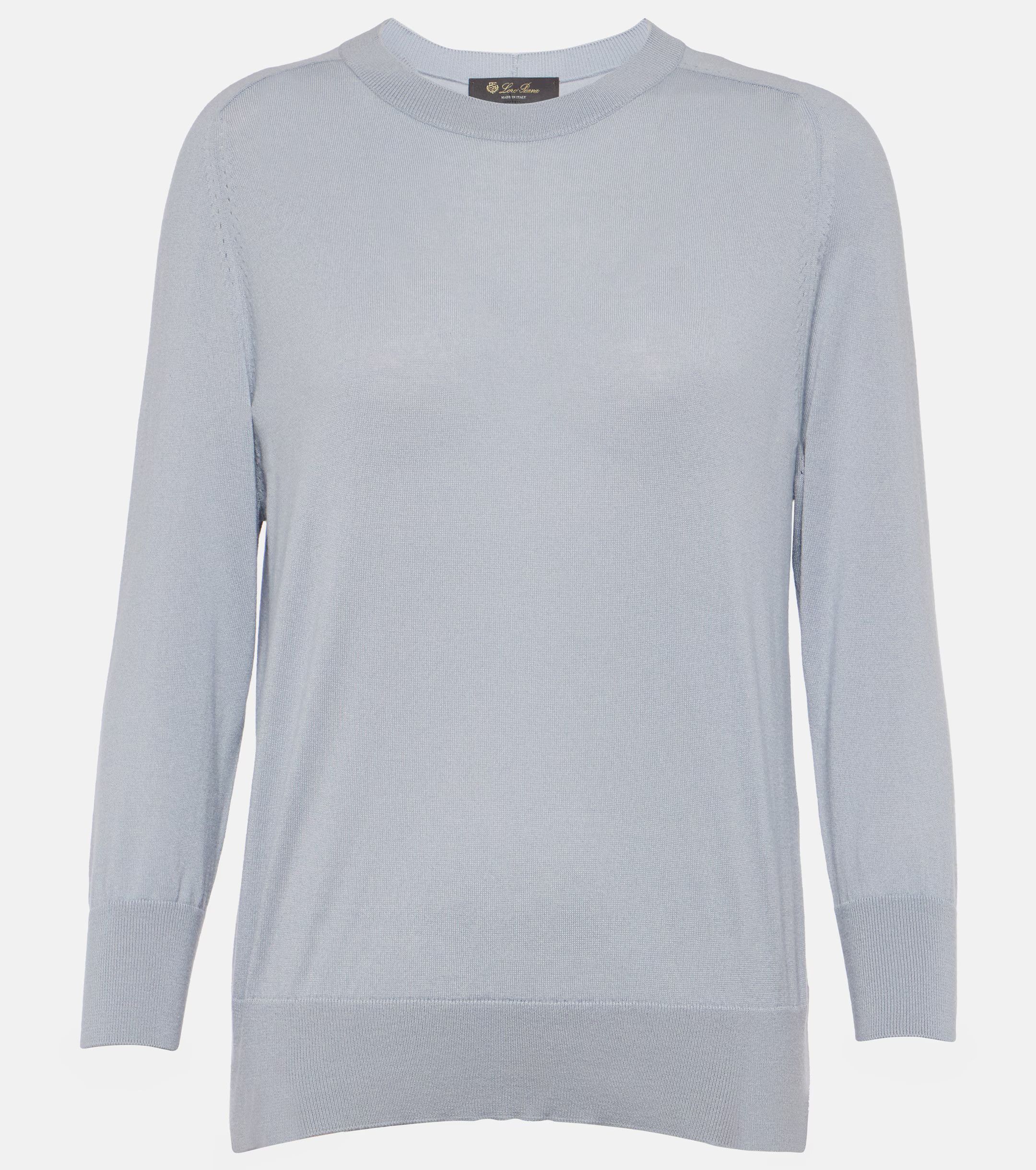 Loro Piana o1w1db10724 Piuma Crew Neck Sweater in Grey Size L / US 10 / IT 46 - 1 Thumbnail