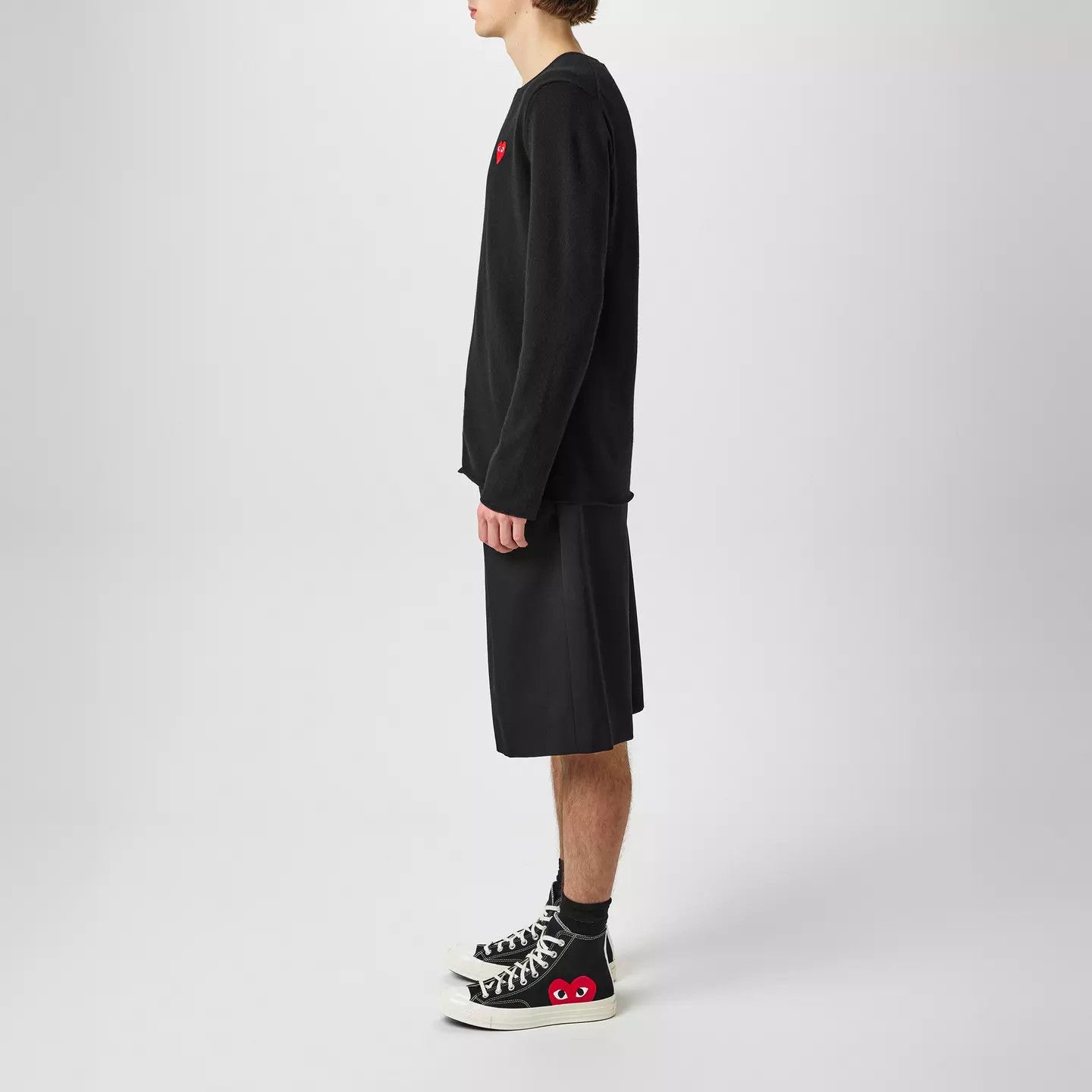 Comme des Garcons PLAY o1g2r1mq0426 Chuck Logo High Top Trainers in Black Size US 7 / EU 40 - 6 Thumbnail