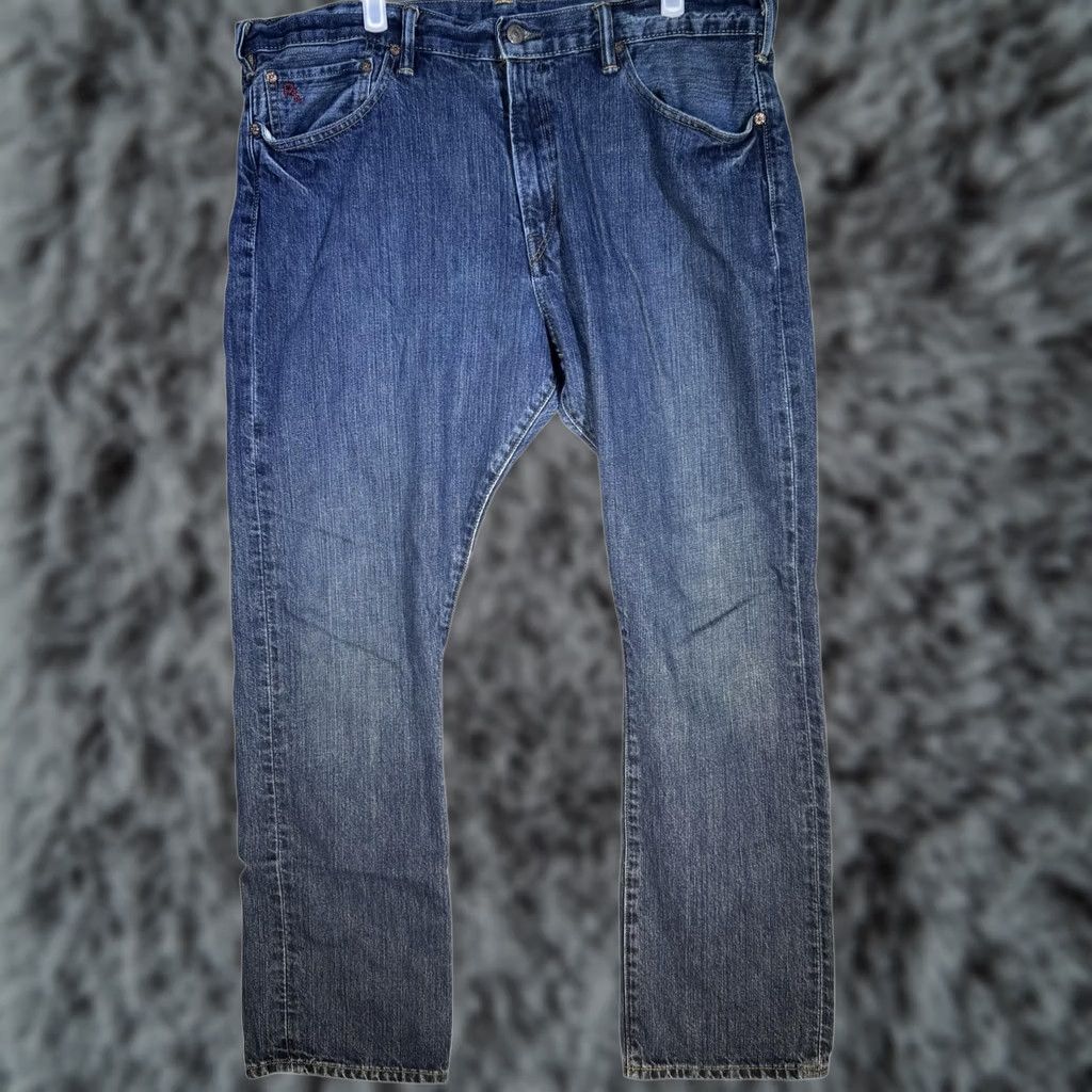Polo Ralph Lauren Polo Ralph Lauren Jeans Mens 38x30 Blue Slim Straight Fit Denim RL Embroidered Jeans Size US M / EU 48-50 / 2 - 1 Thumbnail