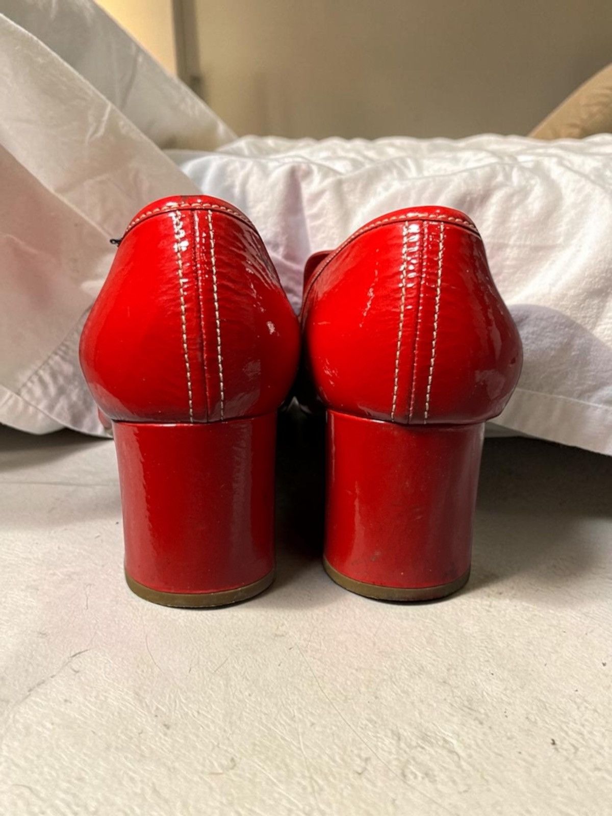 Prada PRADA Red Patent Leather Heels / Loafers (Women’s) Size US 10 / IT 40 - 3 Thumbnail
