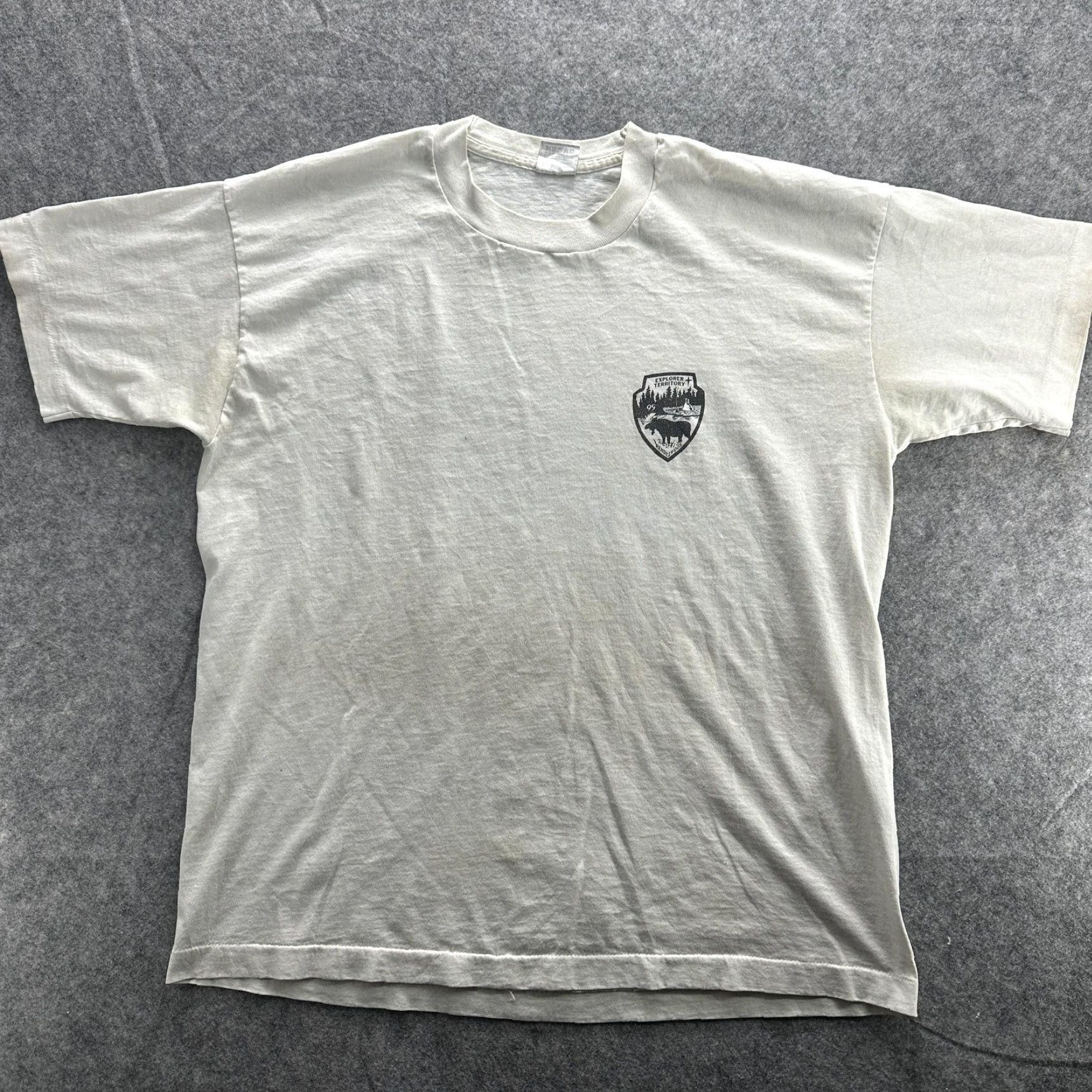 Hanes VINTAGE Hanes Explorer Territory Shirt Mens XL White Moose Badge Graphic Outdoors 90s Tee Size US XL / EU 56 / 4 - 2 Thumbnail
