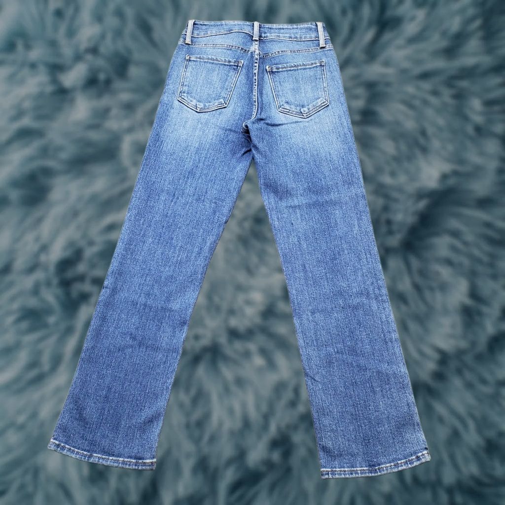 Denime Just Black Womens Jeans 26 Blue Denim Stretch Button Fly Straight 5-Pocket Made USA Regular Size Size 26" / US 2 / IT 38 - 1 Thumbnail