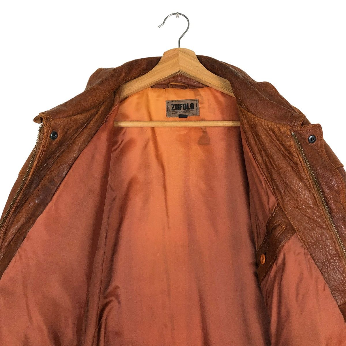 Vintage 🔥VINTAGE FLY BIKER LEATHER JACKET ZUFOLO JAPAN Size US L / EU 52-54 / 3 - 14 Thumbnail