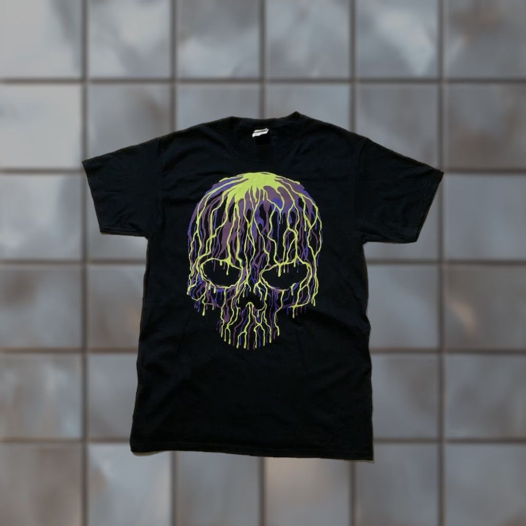 Fruit Of The Loom Fruit Of The Loom Skull Horror Multicolor Drip Graphic Black S/S T-Shirt M Men Regular Size M Skull Mens Black T-Shirt Size US M / EU 48-50 / 2 - 1 Thumbnail
