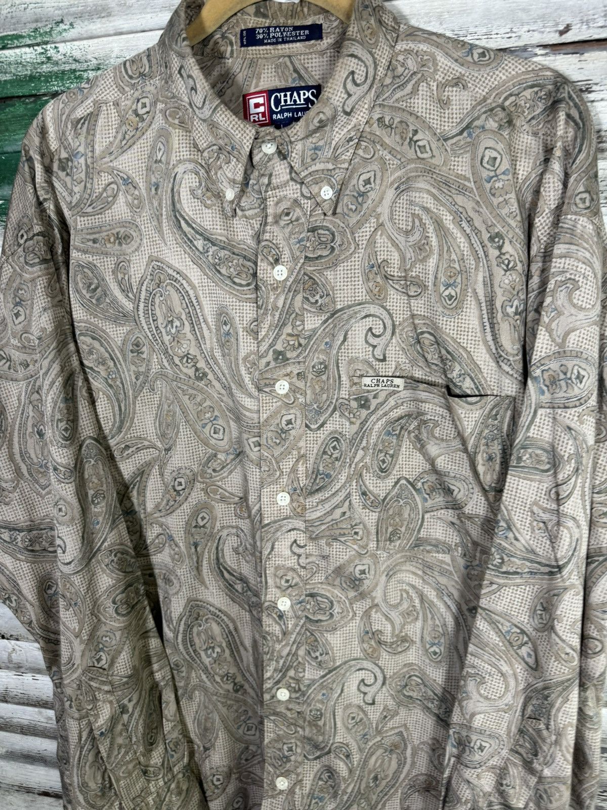 Chaps Ralph Lauren × Vintage Vintage Paisley Print Chaps Ralph Lauren Shirt Size US L / EU 52-54 / 3 - 3 Thumbnail