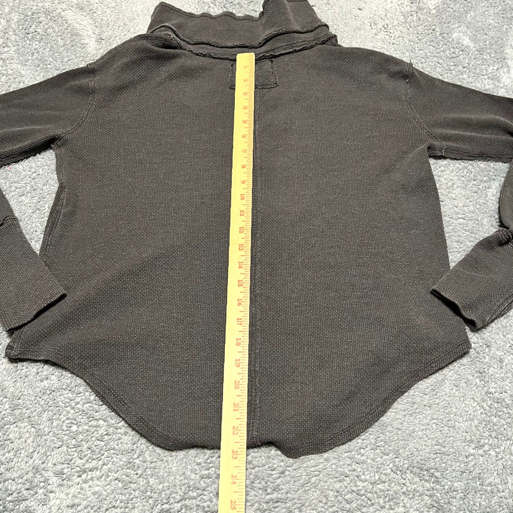 Free People We the Free People Shirt Womens Small Anakin Thermal Gray Oversized Boho Knit Size S / US 4 / IT 40 - 8 Thumbnail