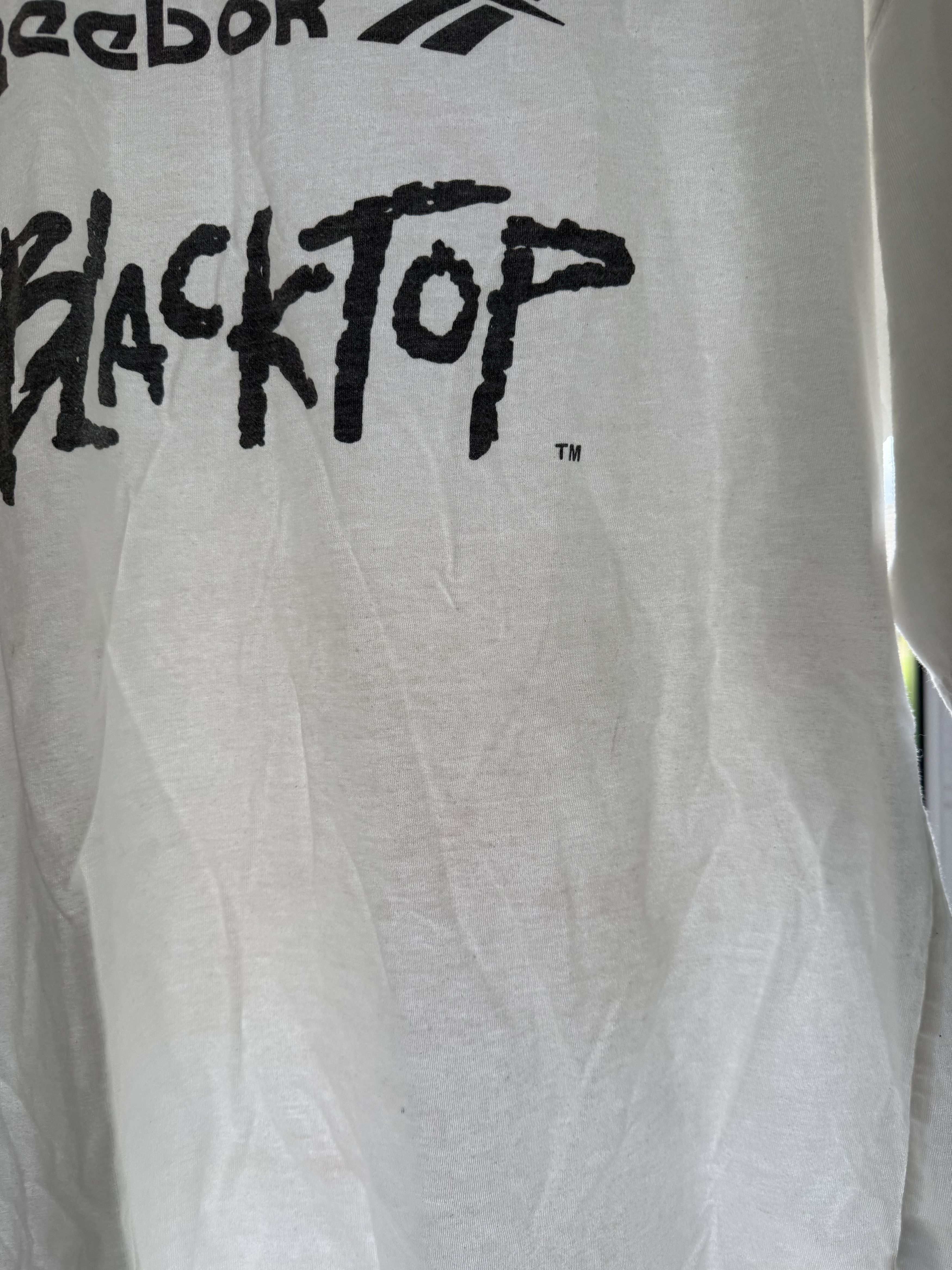 Reebok 90s Reebok Blacktop Logo White Vintage Tee Size US L / EU 52-54 / 3 - 5 Thumbnail