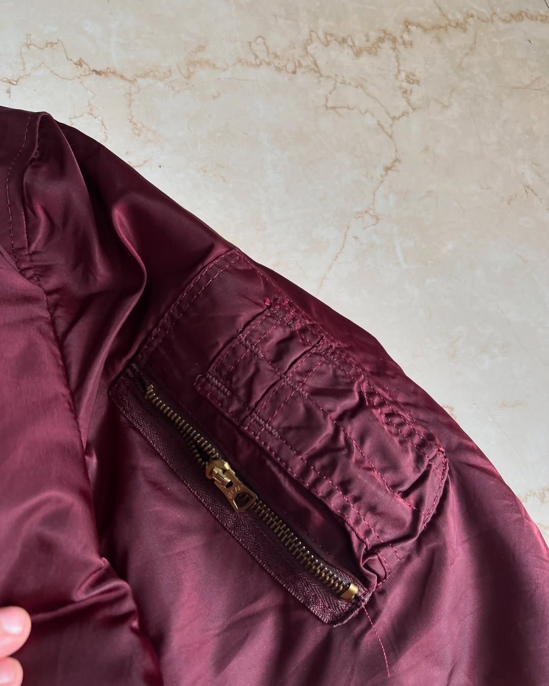 Alpha Industries Rare 90's Alpha Industry MA-1 Maroon Reversible Jacket Size US M / EU 48-50 / 2 - 6 Thumbnail
