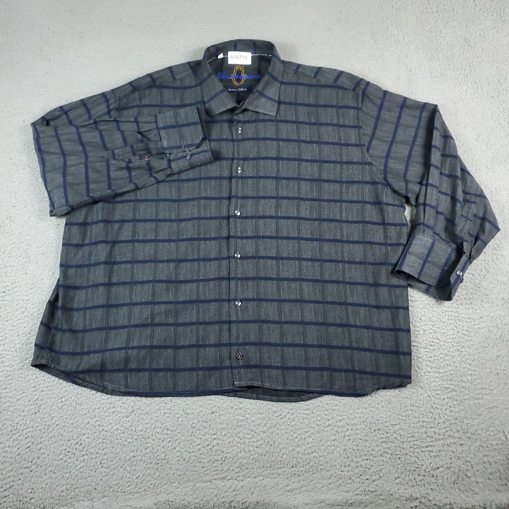 Luchiano Visconti Luchiano Visconti Shirt Mens 3XL Gray Check Casual Button-Up Long Sleeve Size US XXL / EU 58 / 5 - 2 Thumbnail