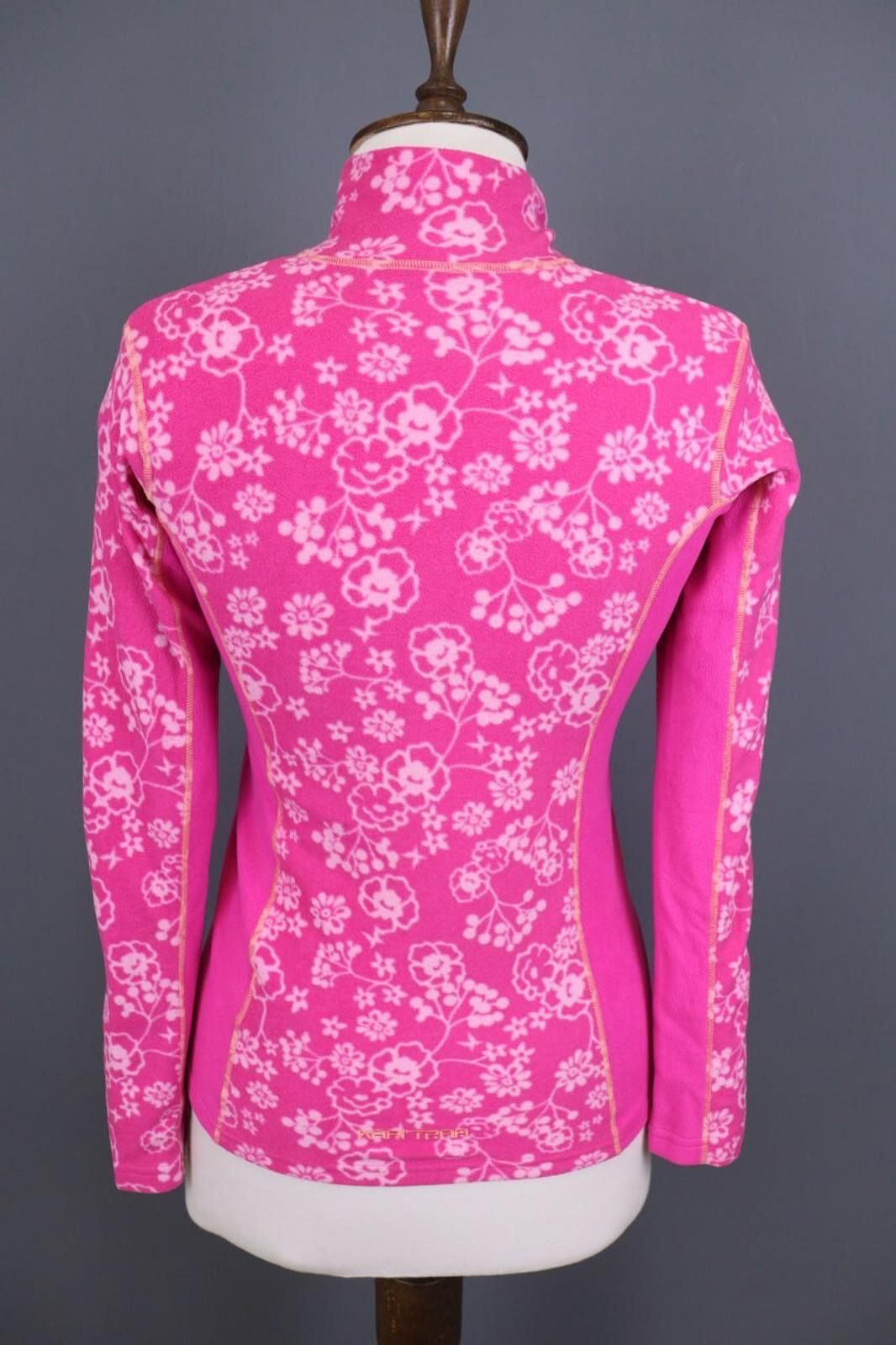 Designer Kari Traa Pink Floral Full Zip Fleece Jacket Size XS Size XS / US 0-2 / IT 36-38 - 8 Thumbnail