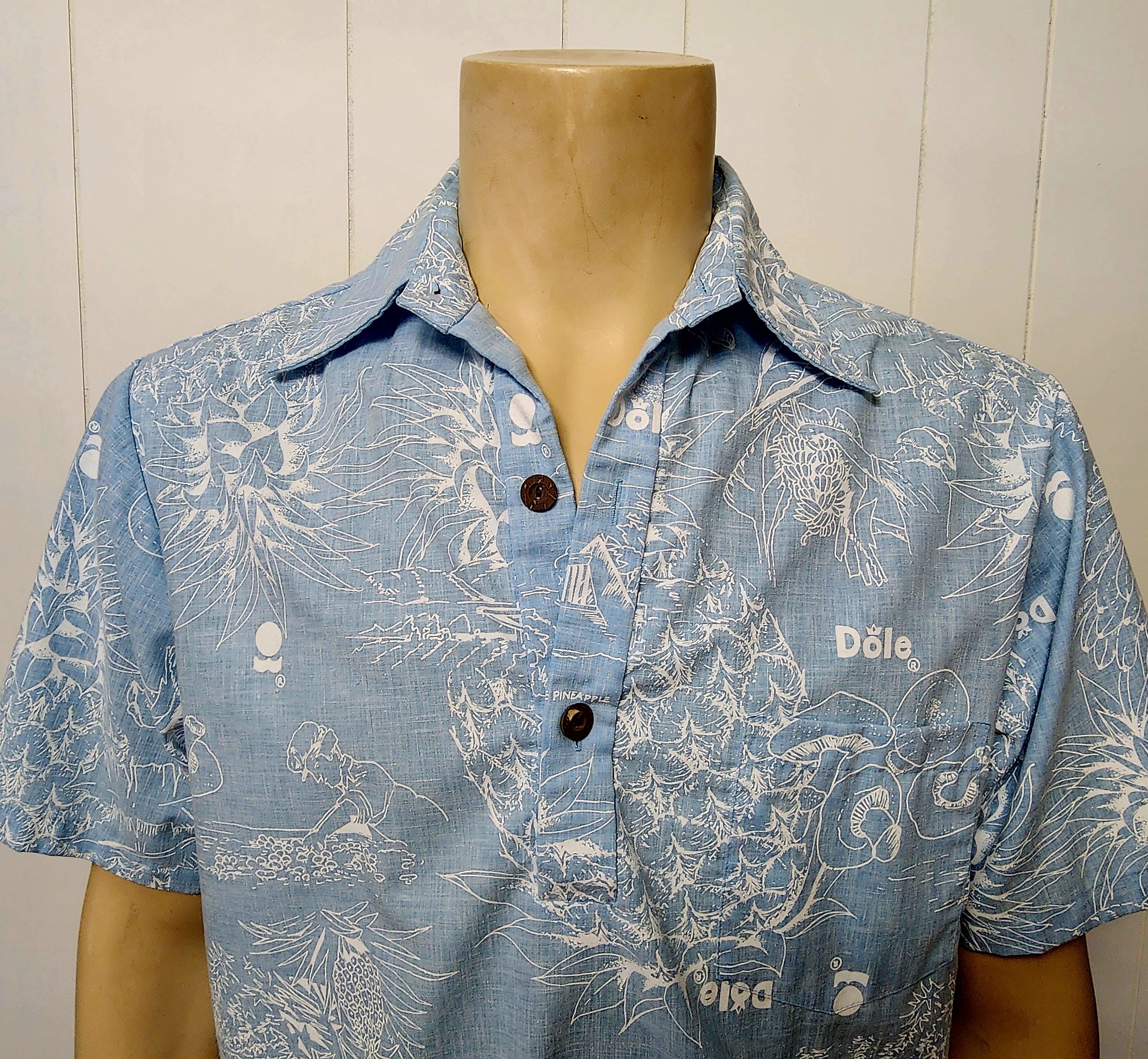 Vintage Dole pineapple shirt L blue Hawaiian pullover vintage 1980s Size US L / EU 52-54 / 3 - 4 Thumbnail