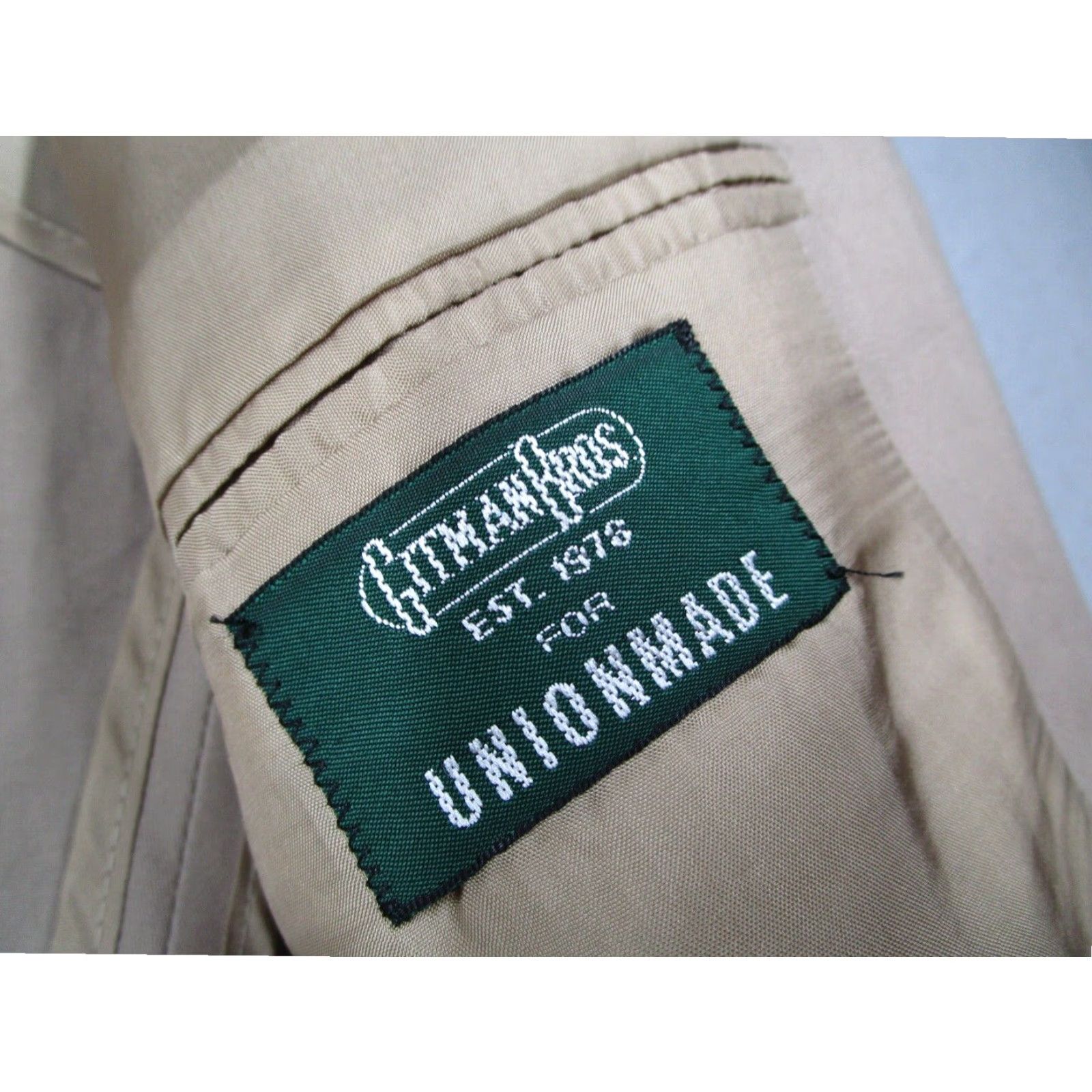 Vintage Gitman Bros. Mens 3 Button Beige Cotton Travel Blazer Sport Coat Size 41 Size 42R - 2 Thumbnail