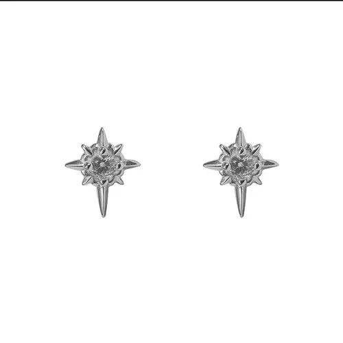 Vintage 100%925 silver retro punk earrings Size ONE SIZE - 3 Thumbnail