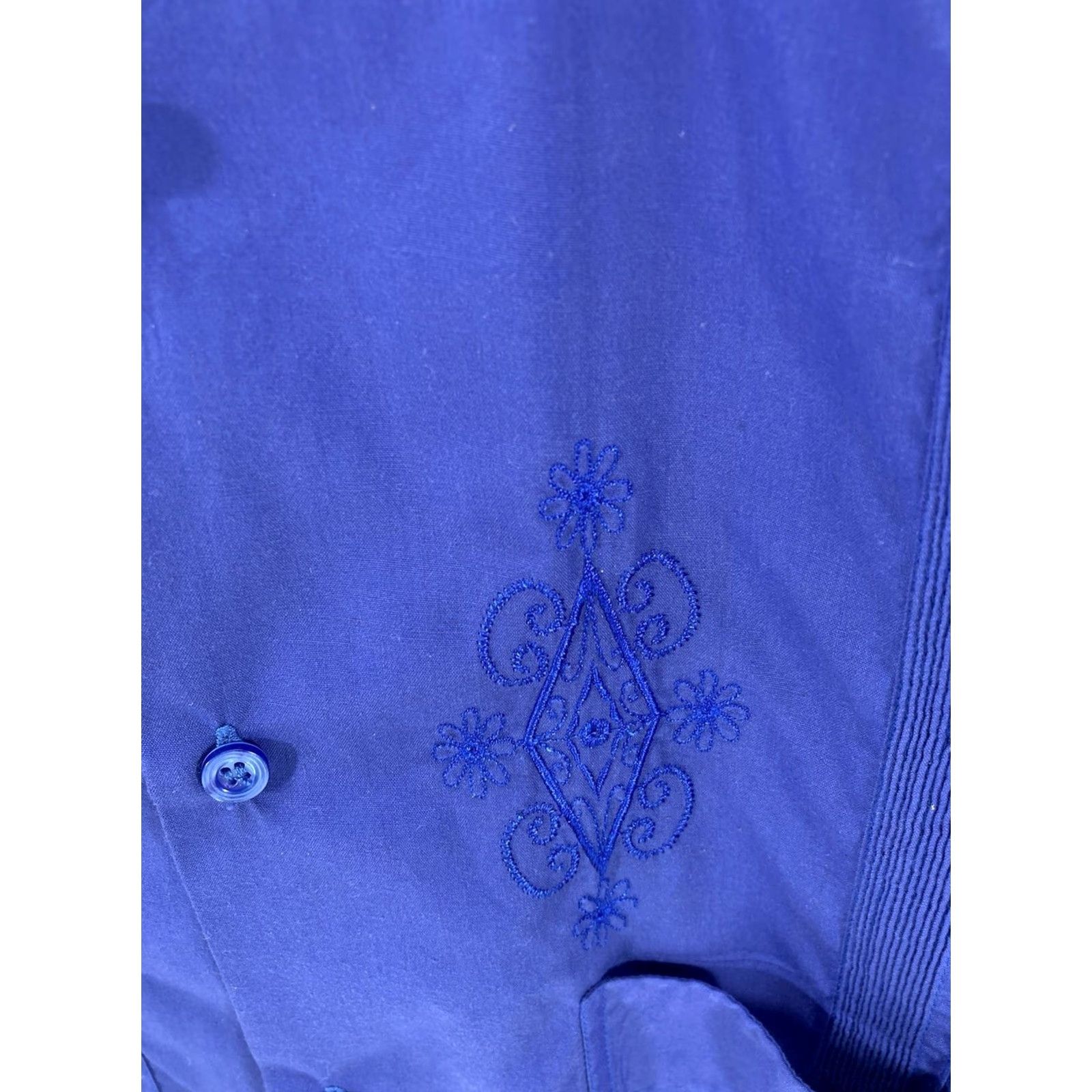 Vintage Princeton Yucatan Guayabera Shirt Men XL Blue Short Sleeve Button-Up Pocket Size US XL / EU 56 / 4 - 4 Thumbnail