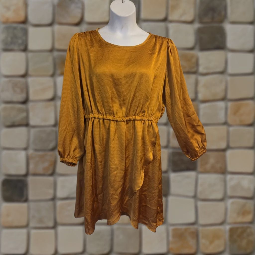 Michael Kors Michael Kors Marigold Long Sleeve Flounce Wrap Dress Yellow 2X Womens Size XXL / US 16-18 / IT 52-54 - 1 Thumbnail