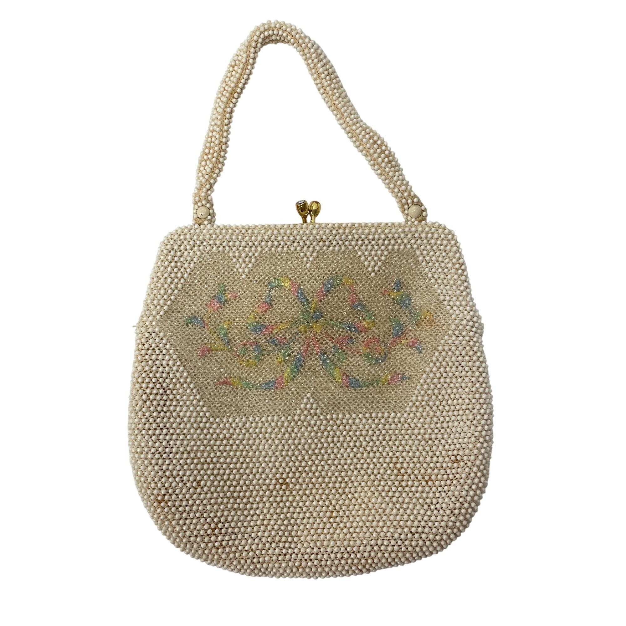 Other Vtg Lumured PETITE BEAD HandBag Evening COCKTAIL Purse Size ONE SIZE - 9 Thumbnail
