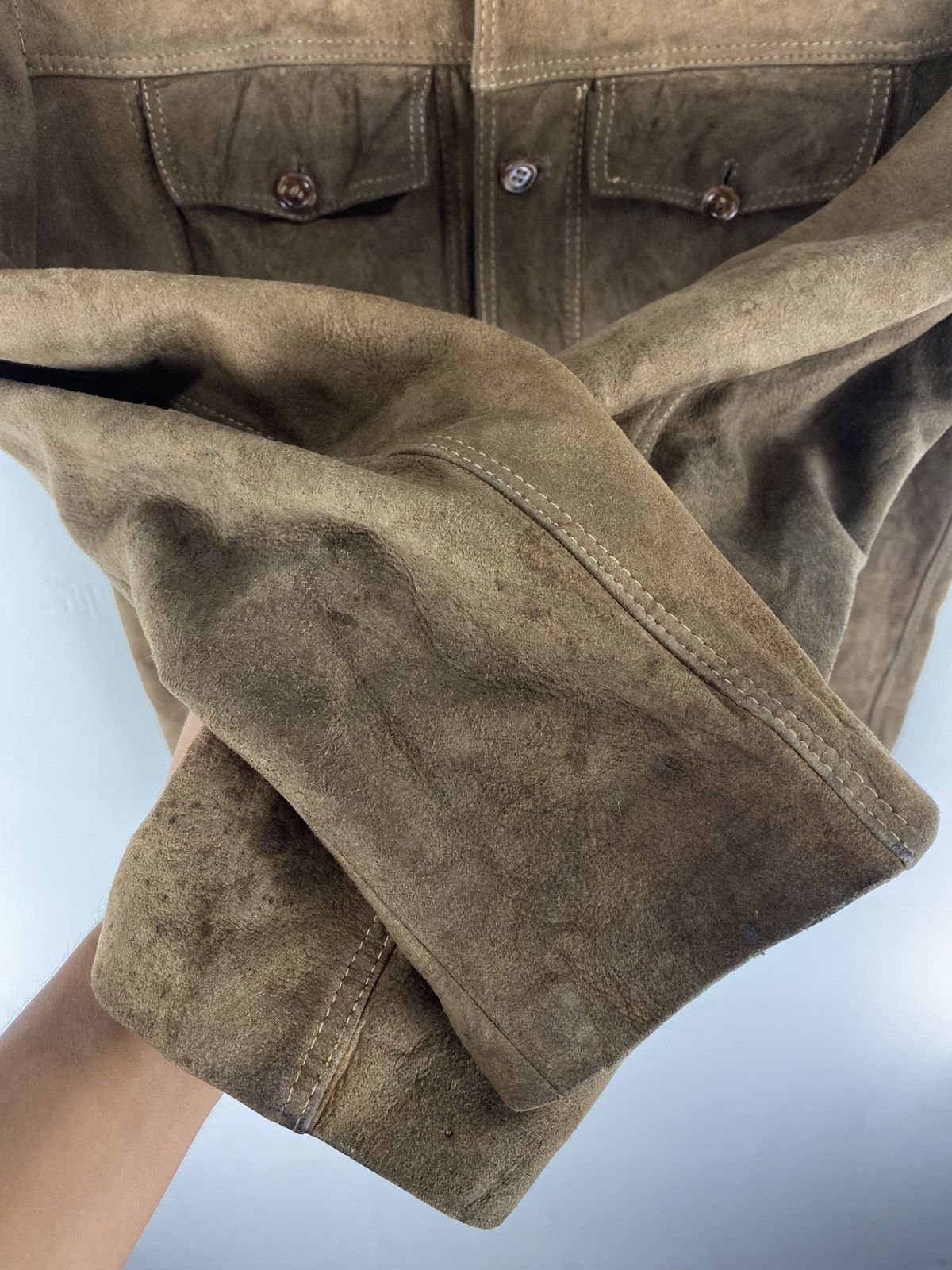 Japanese Brand Vintage 70’s Suede Leather Brown Jacket Button Up Size US XS / EU 42 / 0 - 11 Thumbnail