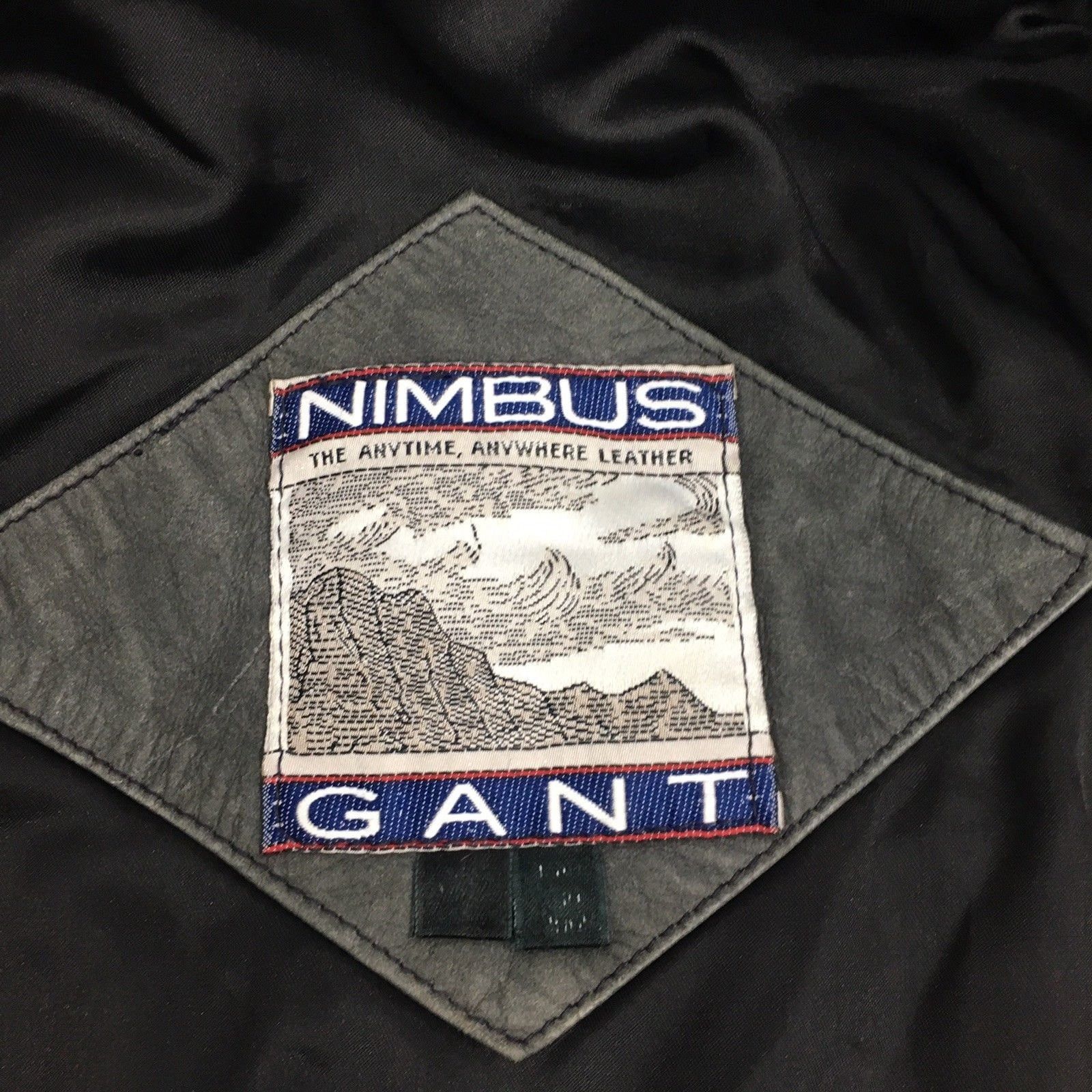 Gant Vtg Nimbus GANT Gun Metal Black Leather BOMBER Jacket Size US L / EU 52-54 / 3 - 9 Thumbnail