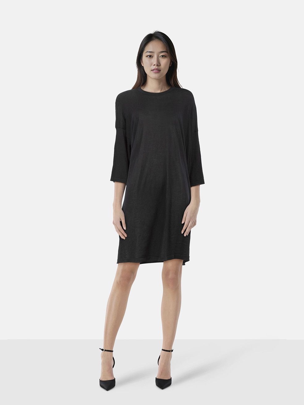 The Row Black Cashmere Mid Sleeve Dress Size XL / US 12-14 / IT 48-50 - 1 Thumbnail