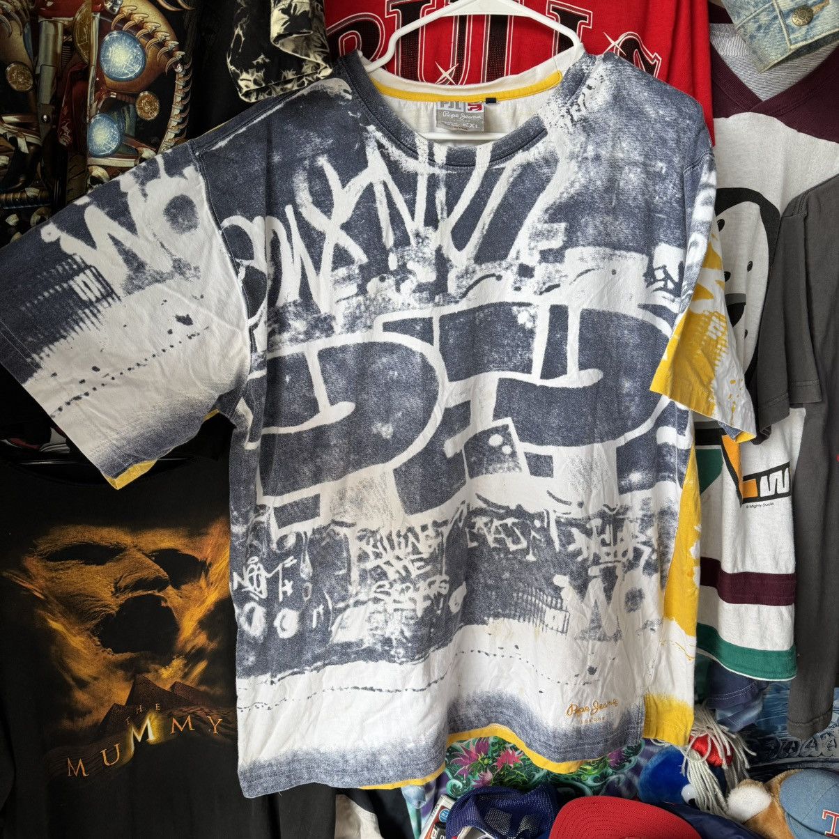 JNCO × Pepe Jeans × Vintage CRAZY Pepe Jeans Y2K AOP Grafitti Tee Shirt 2XL Jnco Ecko Size US XXL / EU 58 / 5 - 2 Thumbnail