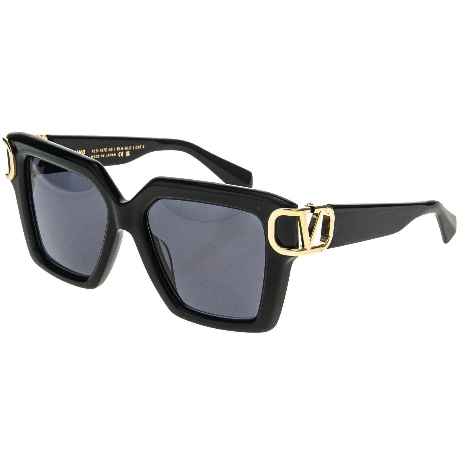 Valentino VALENTINO V-UNO VLS107 Black VLS 107E Gold Logo Sunglasses Size ONE SIZE - 5 Thumbnail