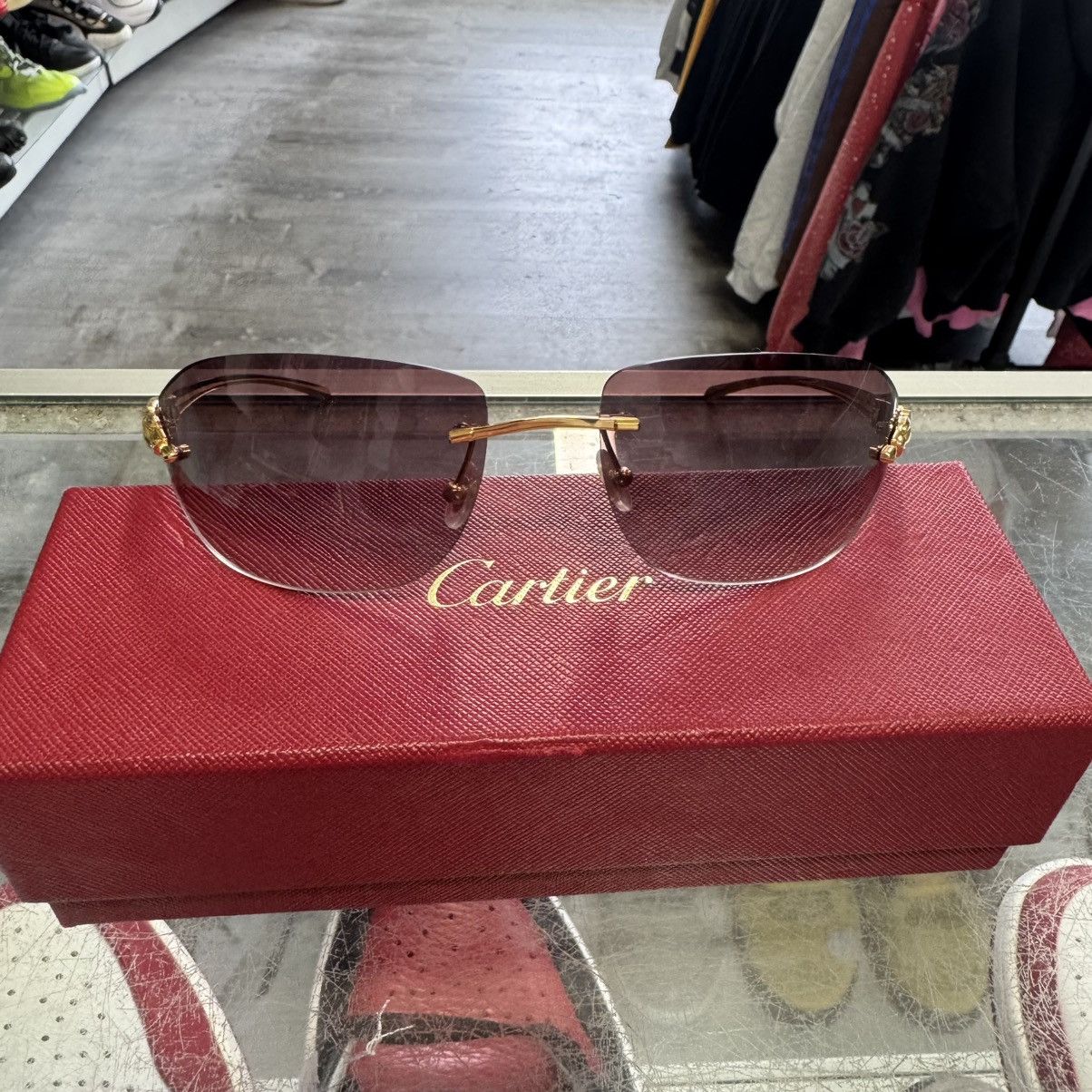 Cartier Cartier Panthère Panther Rimless Sunglasses Non-Prescription Size ONE SIZE - 4 Thumbnail
