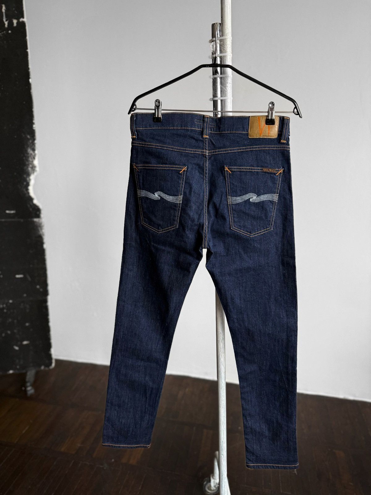 Nudie Jeans Nudie Jeans Mens Dark Blue Indigo Raw Denim Jeans Size US 32 / EU 48 - 2 Thumbnail
