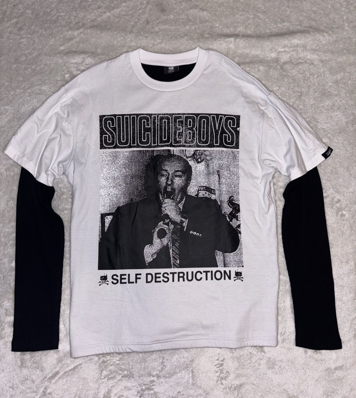 G59 Records Rare Suicideboys Self Destruction budd dwyer longsleeve Size US L / EU 52-54 / 3 - 1 Thumbnail