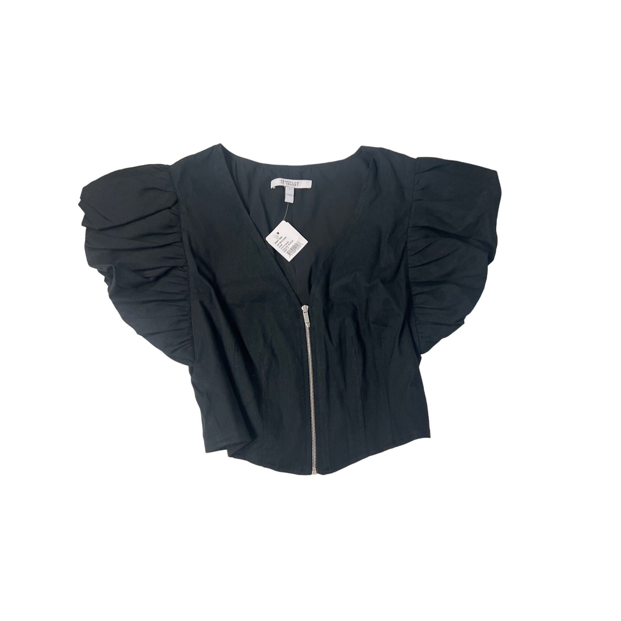 Derek Lam 10 Crosby Derek Lam 10 Crosby Genna Black Balloon Sleeve Crop Top Size S / US 4 / IT 40 - 3 Thumbnail