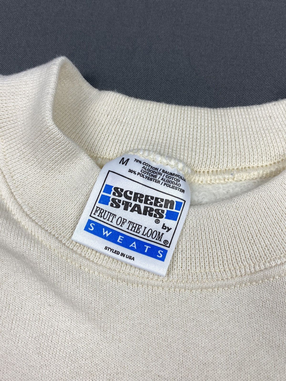 Vintage 1990’s Vintage Screen Stars Cream Basic Boxy Sweatshirt Size US M / EU 48-50 / 2 - 8 Thumbnail