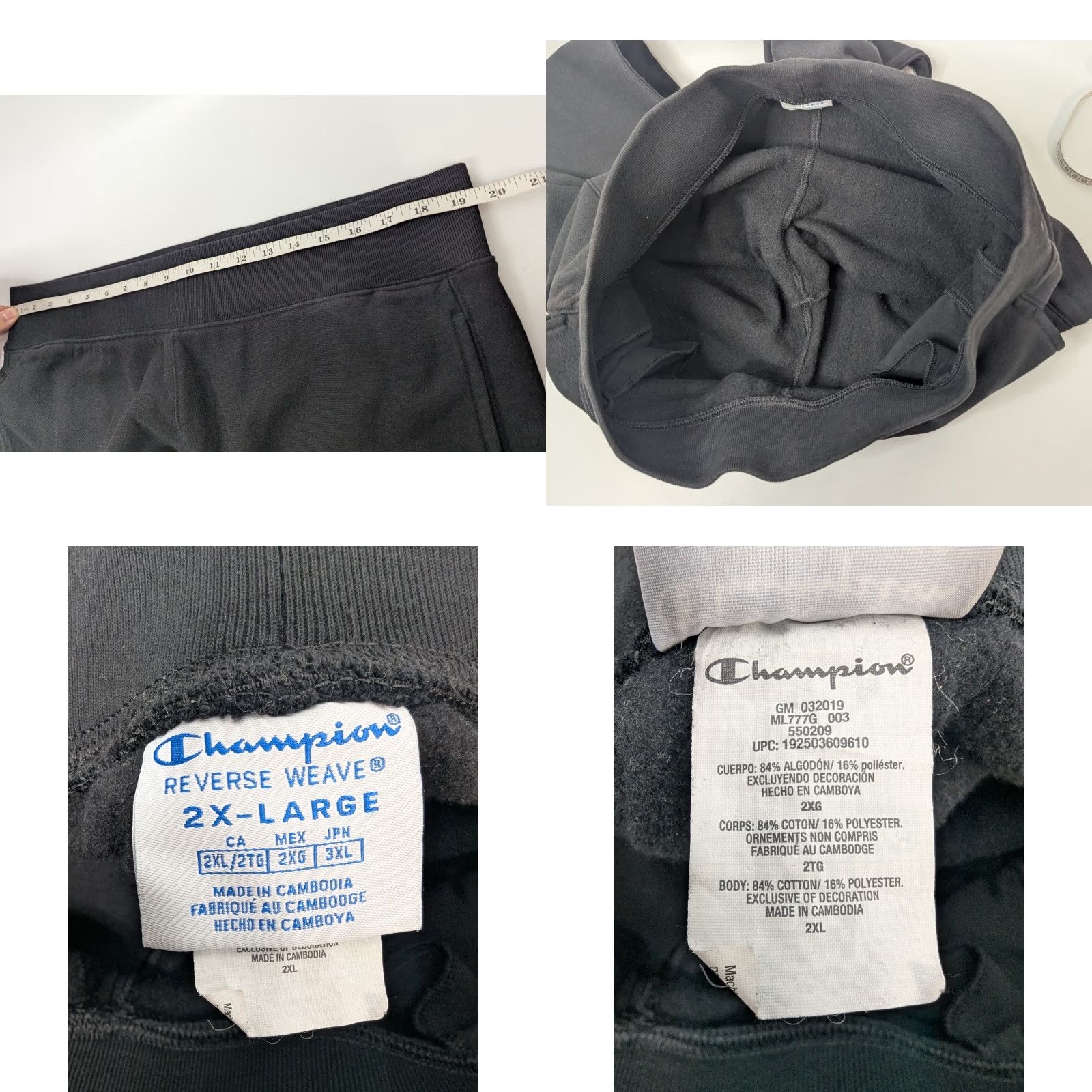 Champion Champion Sweatpants Reverse Weave Pants Size 2XL Black Jogger Big Logo Spell Out Women Size 36" / US 14 / IT 50 - 8 Thumbnail