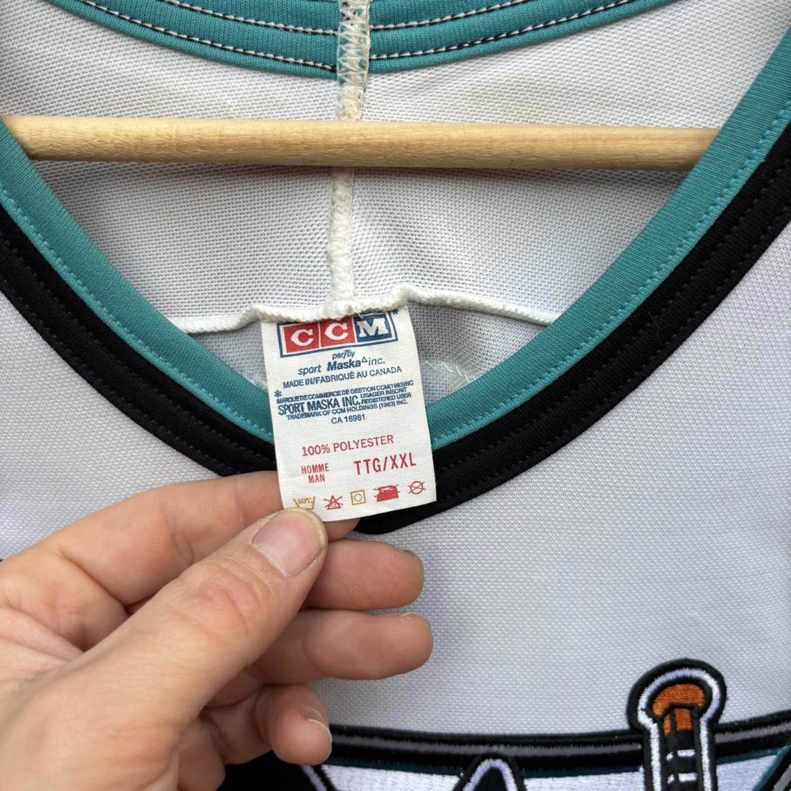 Other Vintage San Jose sharks Pat Falloon ccm maska jersey XXL Size US XXL / EU 58 / 5 - 8 Thumbnail