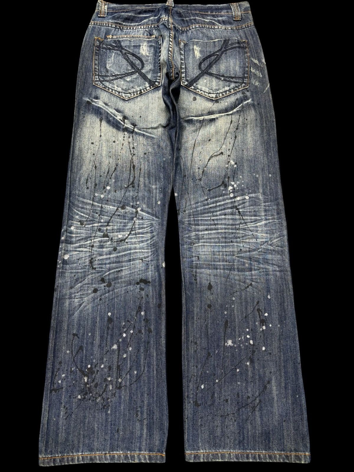 Japanese Brand Sick punk ministry PatchWork Japan Paint Splatter Denim F672 Size US 31 - 2 Thumbnail
