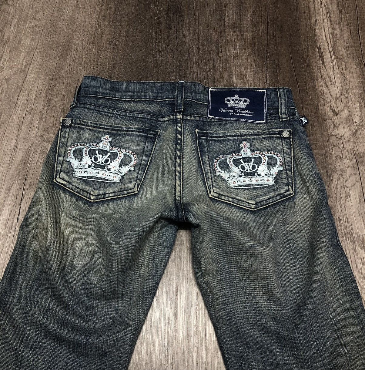 Rock & Republic × Victoria Beckham VICTORIA BECKHAM FOR ROCK & REPUBLIC FLARE JEANS Size 28" / US 6 / IT 42 - 4 Thumbnail