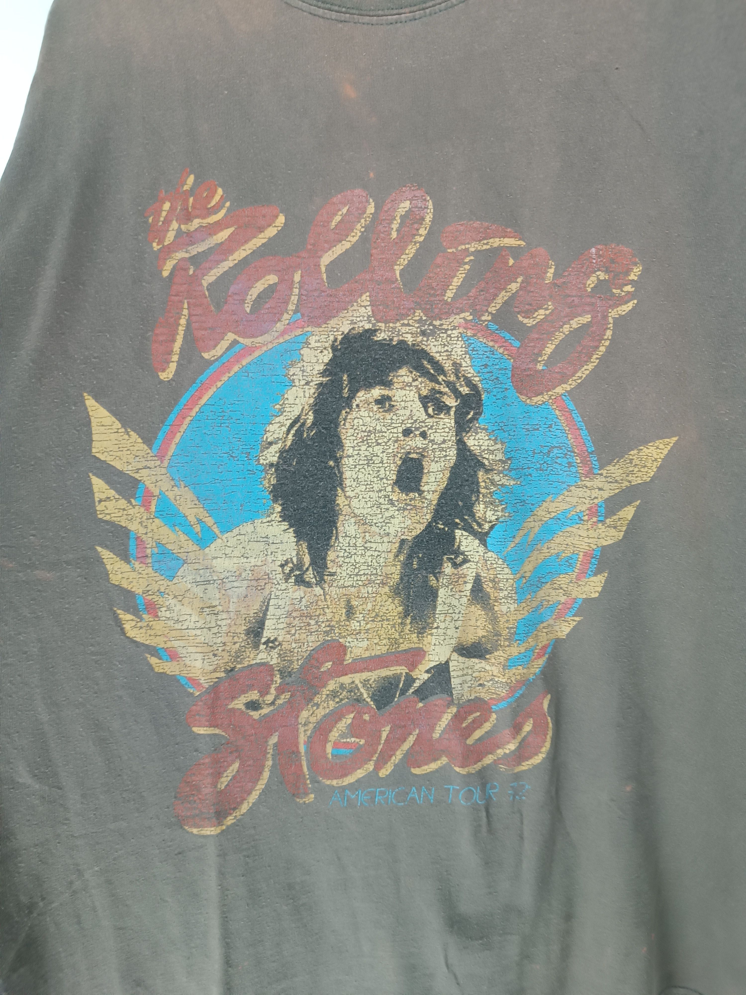 Band Tees THRASHED FADED VINTAGE ROLLING STONES US TOUR beatles who Size US XL / EU 56 / 4 - 7 Thumbnail