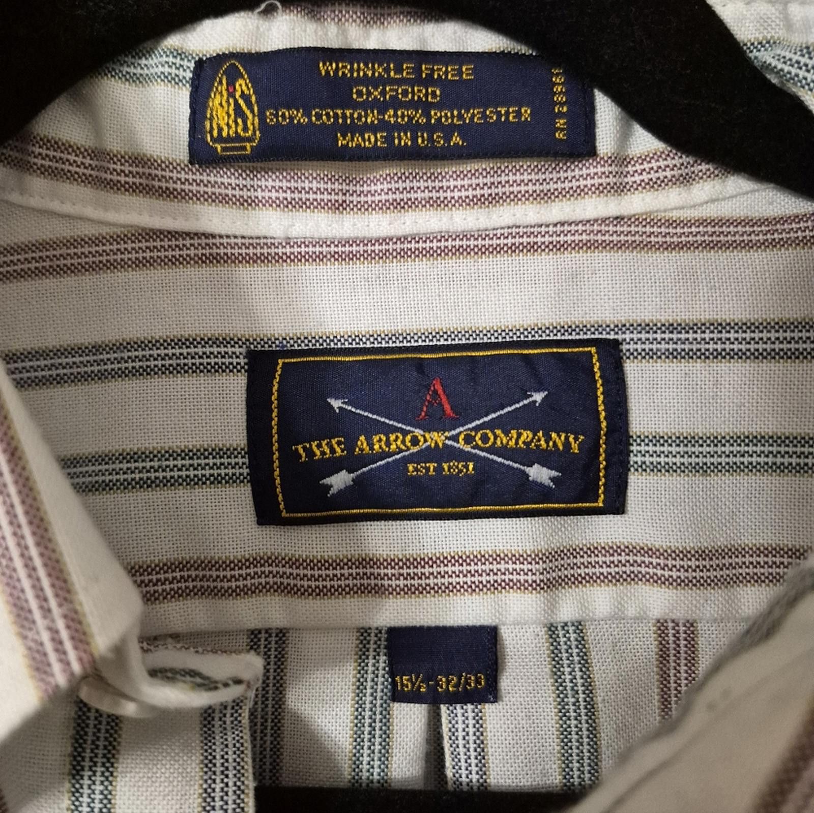 Other The Arrow Company Striped Men's Oxford 15 1/2 Size US M / EU 48-50 / 2 - 2 Thumbnail