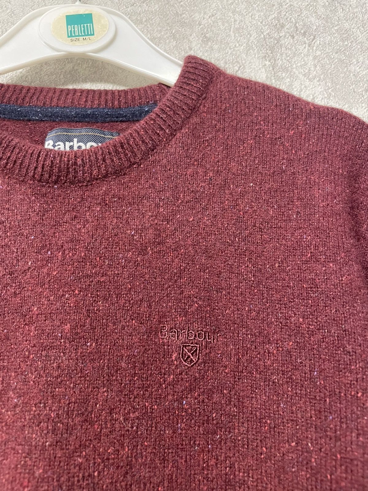 Barbour Vintage Barbour Burgundy Wool Sweater Crewneck Size US M / EU 48-50 / 2 - 6 Thumbnail