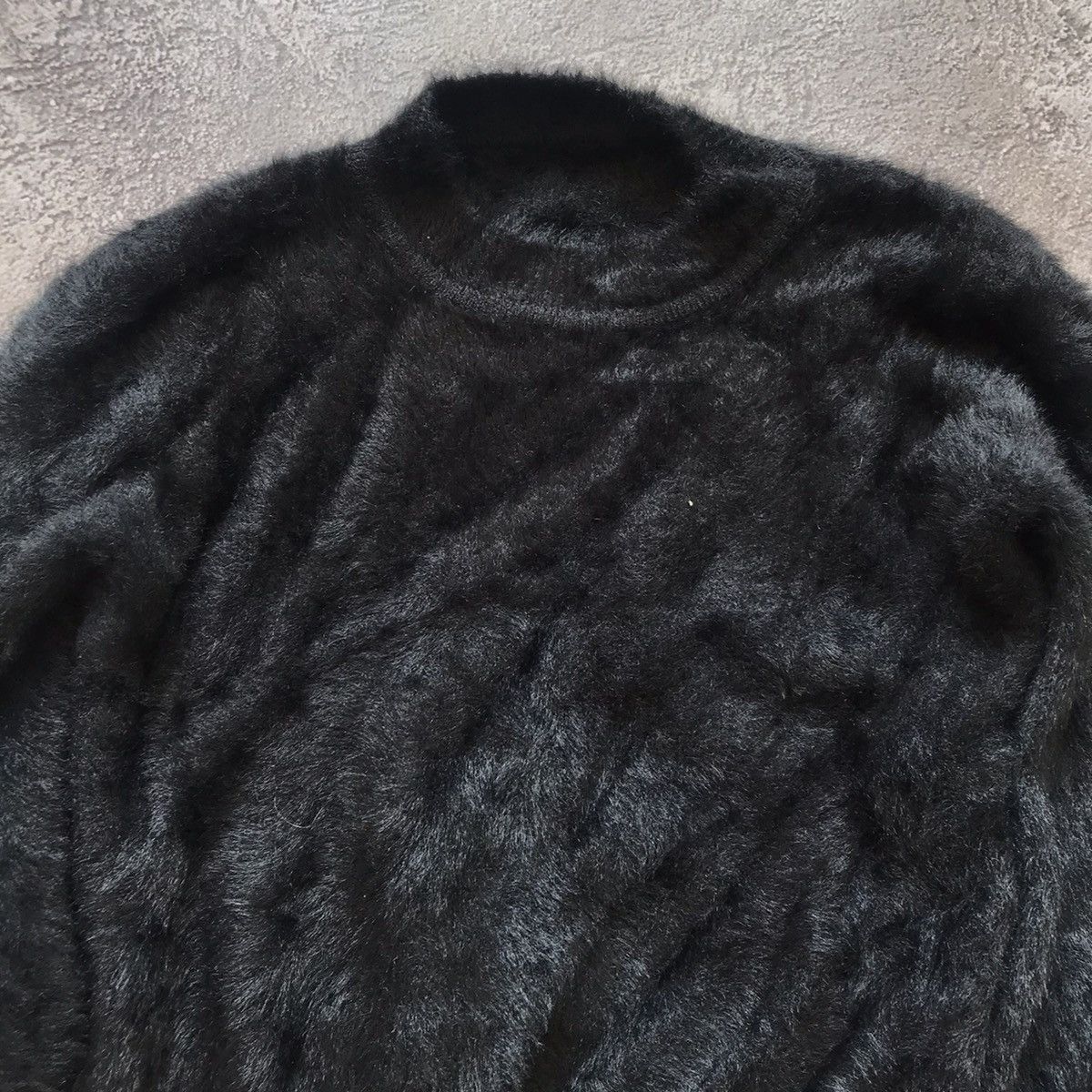 Vintage Vintage 90s Oversized Mohair Knit Sweater Grunge Y2K Logo S Size S / US 4 / IT 40 - 3 Thumbnail