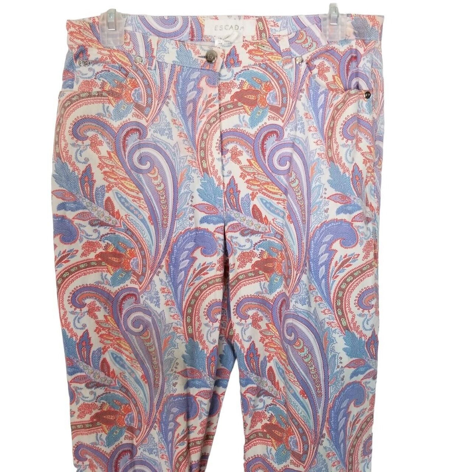 Escada Escada Paisley Print High Waist Pants Size 40 Designer Artsy Size 29" - 2 Thumbnail