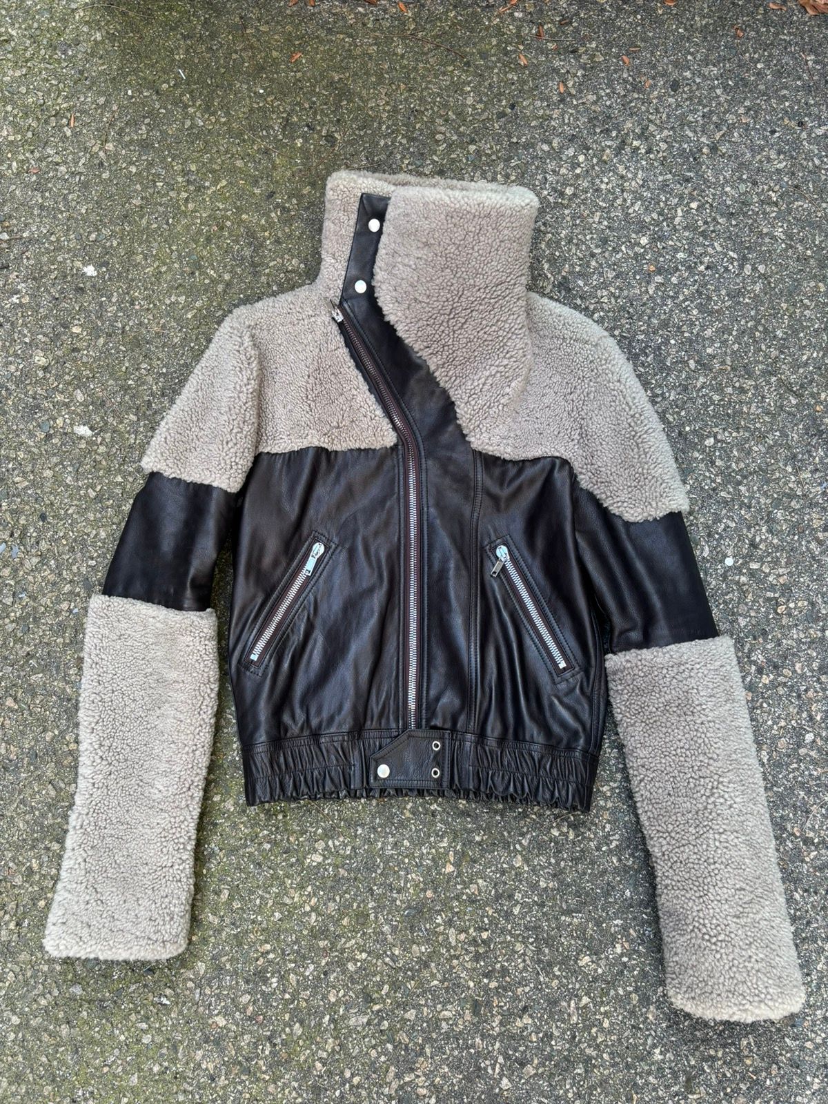 Pre-owned Rick Owens Brown Leather And Shearling Keith Jacket