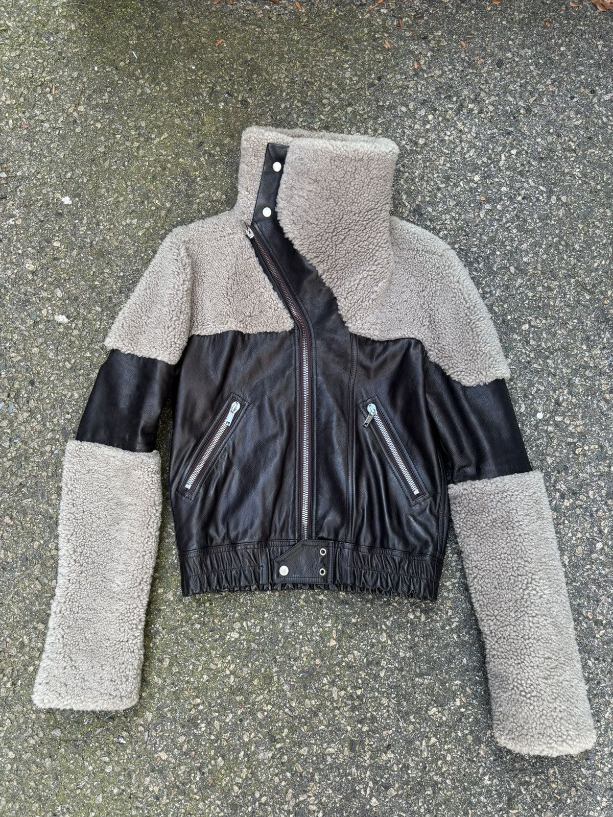 Pre-owned Rick Owens Brown Leather And Shearling Keith Jacket